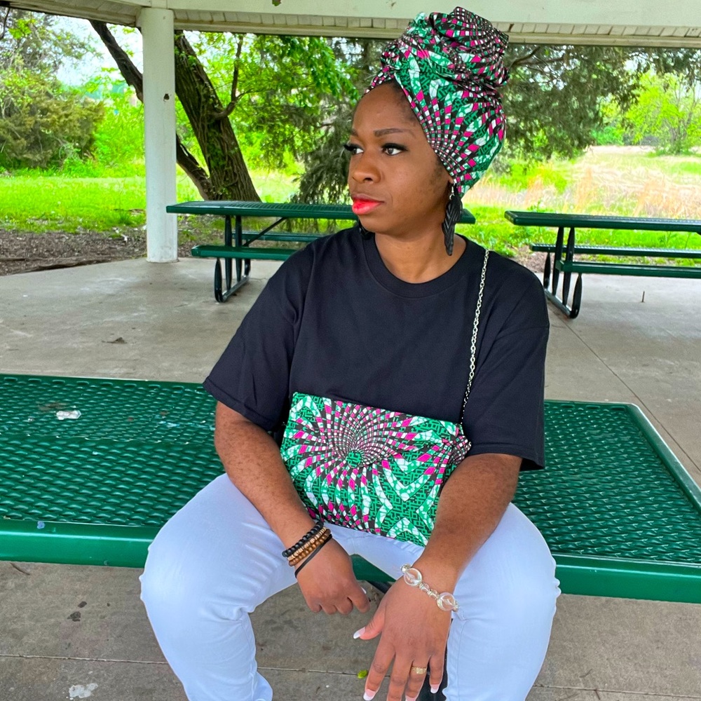 Ankara Head wrap and Clutch Matching Set - Picture 2 of 2